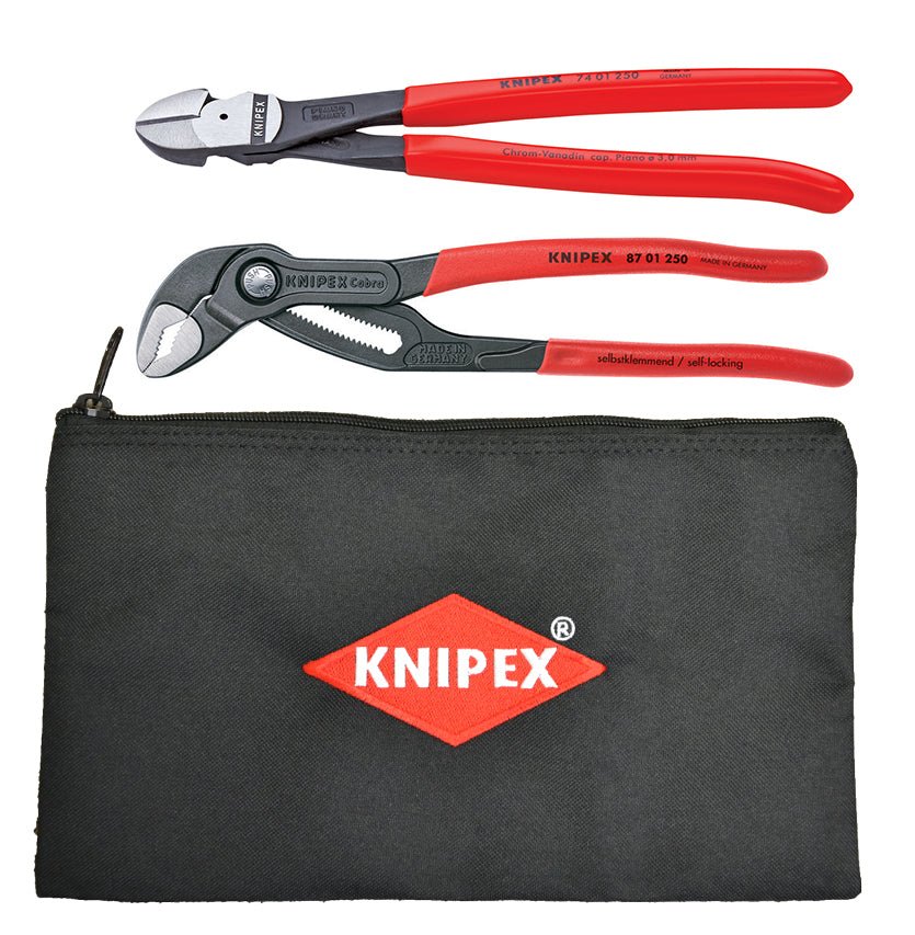 Knipex Cobra® Pliers Set With Keeper And Pouch 2 Piece 9K 00 80 115 US - Mr. Tools