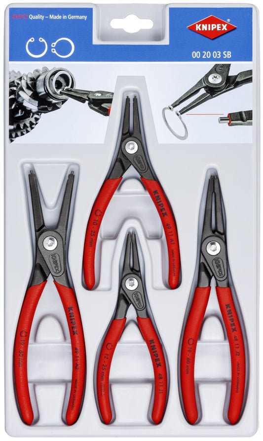 Knipex Precision Circlip Snap Ring Pliers Set 4 Piece 00 20 03 SB - Mr. Tools