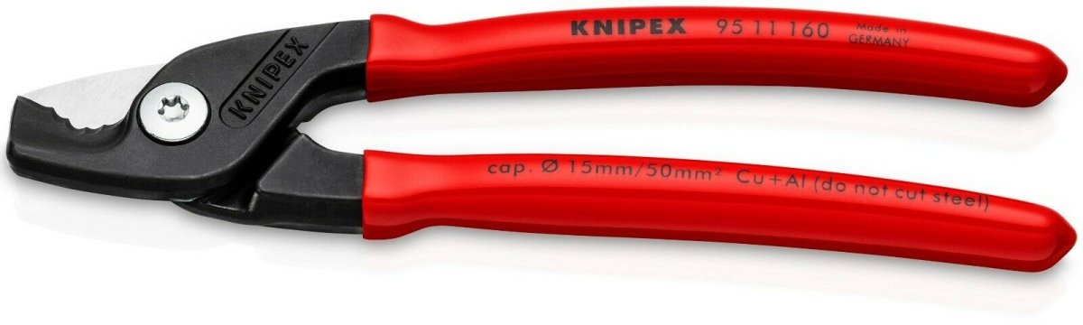 Knipex Stepcut Cutting Edge Cable Shears 6 1/4" 95 11 160 - Mr. Tools