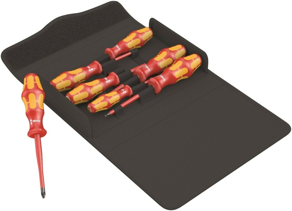 Wera 100 iS/7 VDE Set 1 Kraftform Insulated Screwdriver Set 7 Piece 05136013001 - Mr. Tools