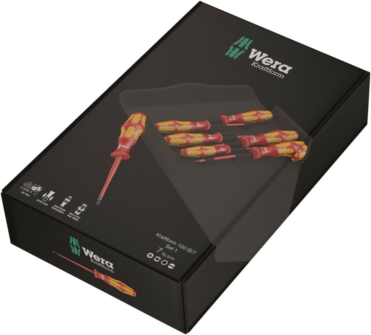 Wera 100 iS/7 VDE Set 1 Kraftform Insulated Screwdriver Set 7 Piece 05136013001 - Mr. Tools