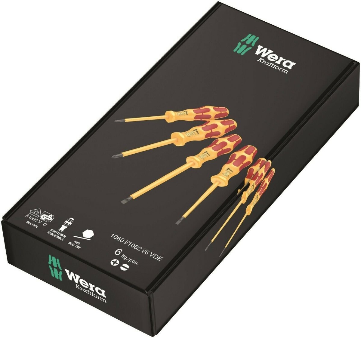 Wera 1060 i/1062 i/6 Kraftform VDE Screwdriver Set 6 Pieces 05051575001 - Mr. Tools