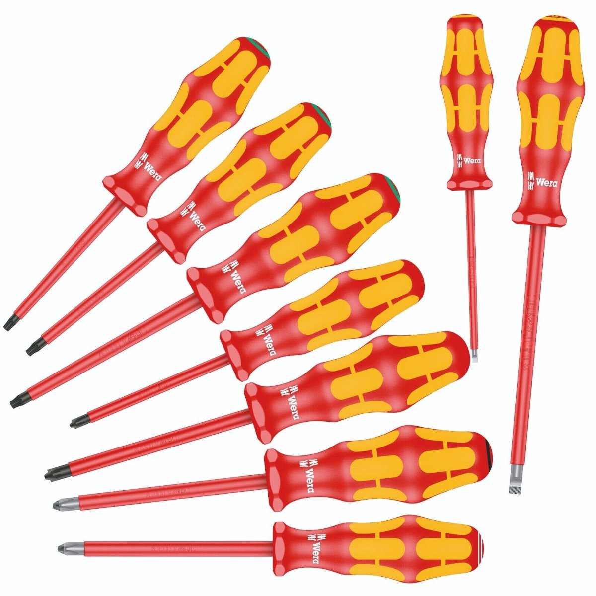 Wera 160 i/162 i/167 i/9 Kraftform VDE Insulated Screwdriver Set 05133355001 - Mr. Tools