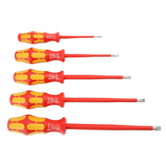 Wera 160i/162i/5 Kraftform VDE Insulated Screwdriver Set 5 Pieces 05346276001 - Mr. Tools