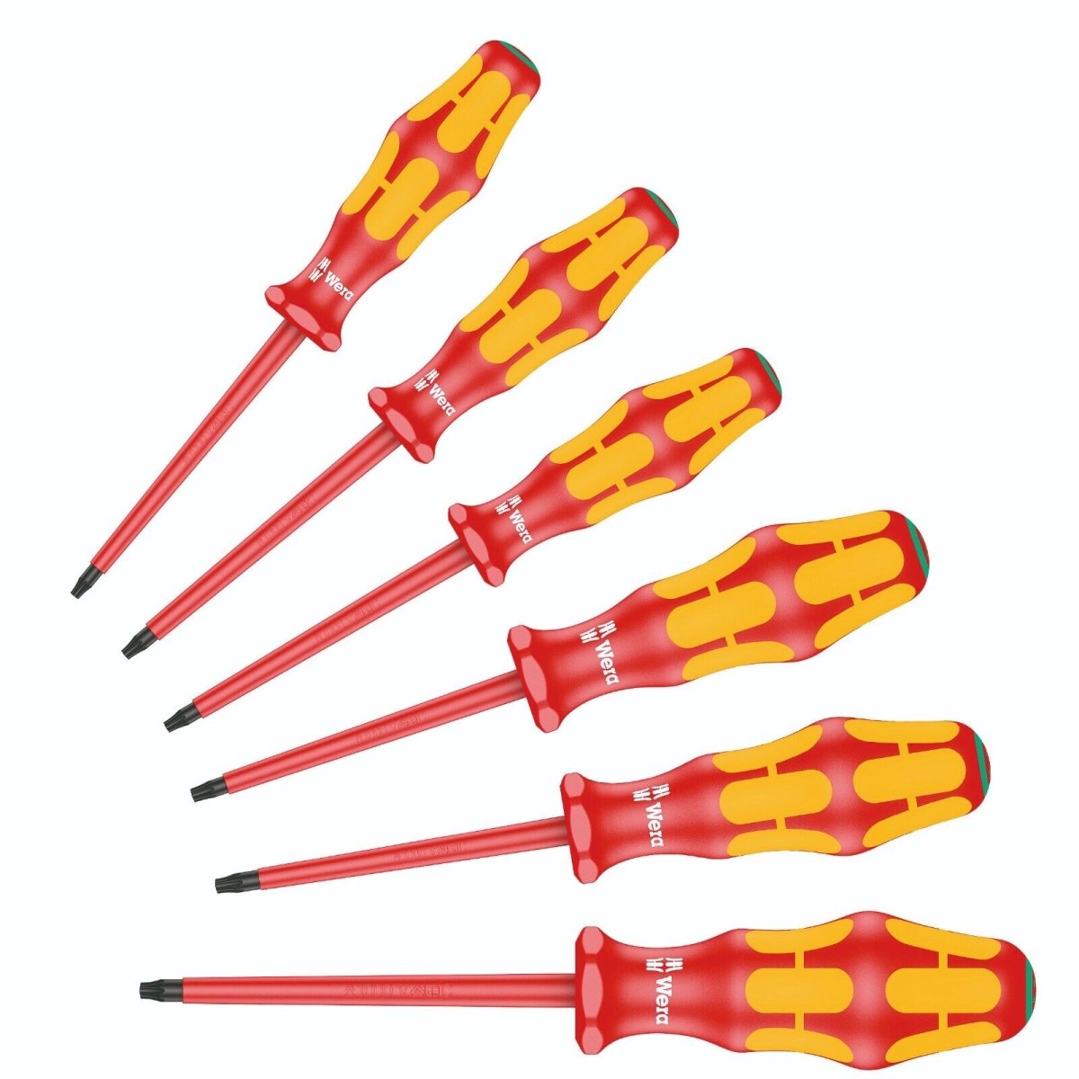 Wera 167 i/6 Kraftform VDE Insulated TORX® Screwdriver Set 6 Pieces 05133356001 - Mr. Tools