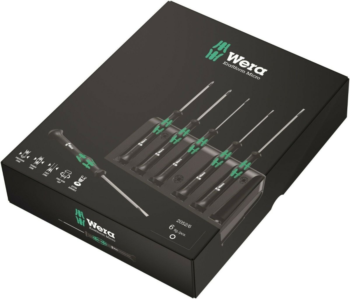 Wera 2052/6 Micro Precision Screwdriver Set With Rack 05118156001 - Mr. Tools