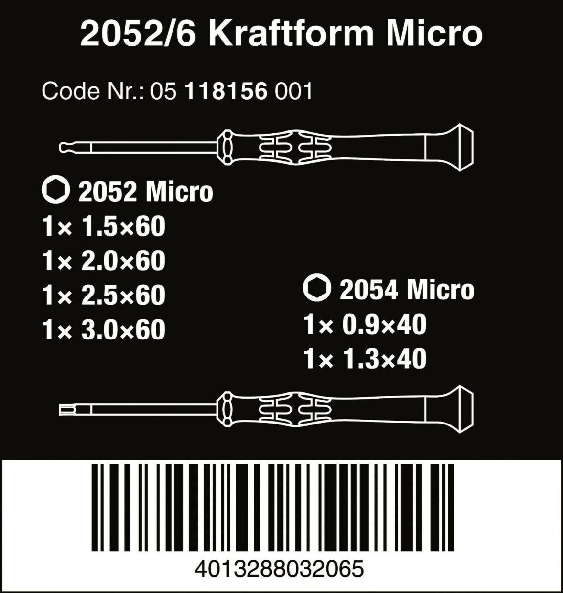 Wera 2052/6 Micro Precision Screwdriver Set With Rack 05118156001 - Mr. Tools