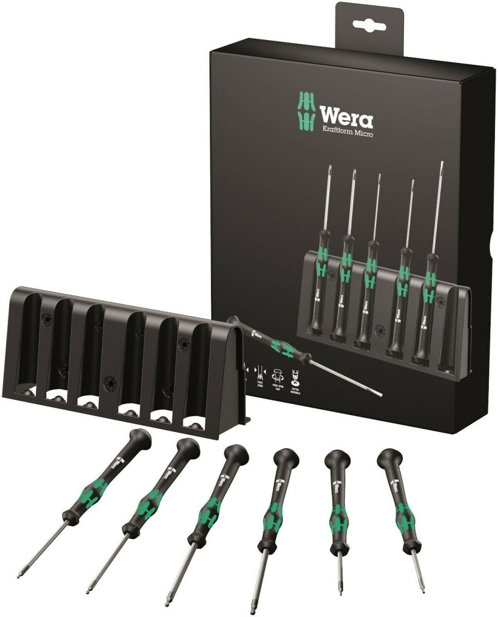 Wera 2052/6 Micro Precision Screwdriver Set With Rack 05118156001 - Mr. Tools