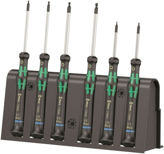 Wera 2052/6 Micro Precision Screwdriver Set With Rack 05118156001 - Mr. Tools