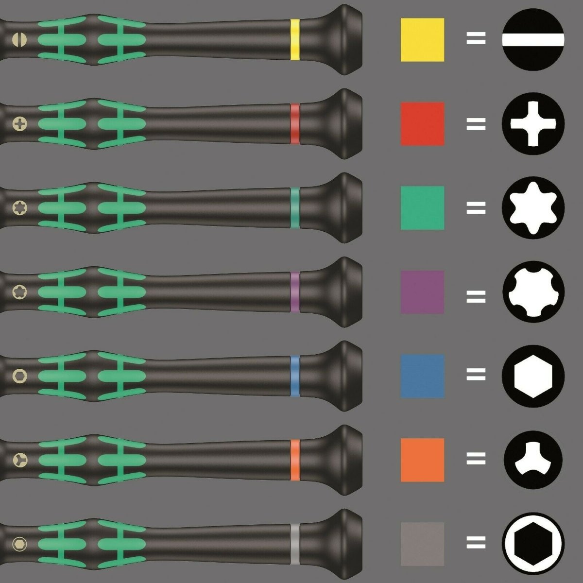 Wera 2052/6 Micro Precision Screwdriver Set With Rack 05118156001 - Mr. Tools