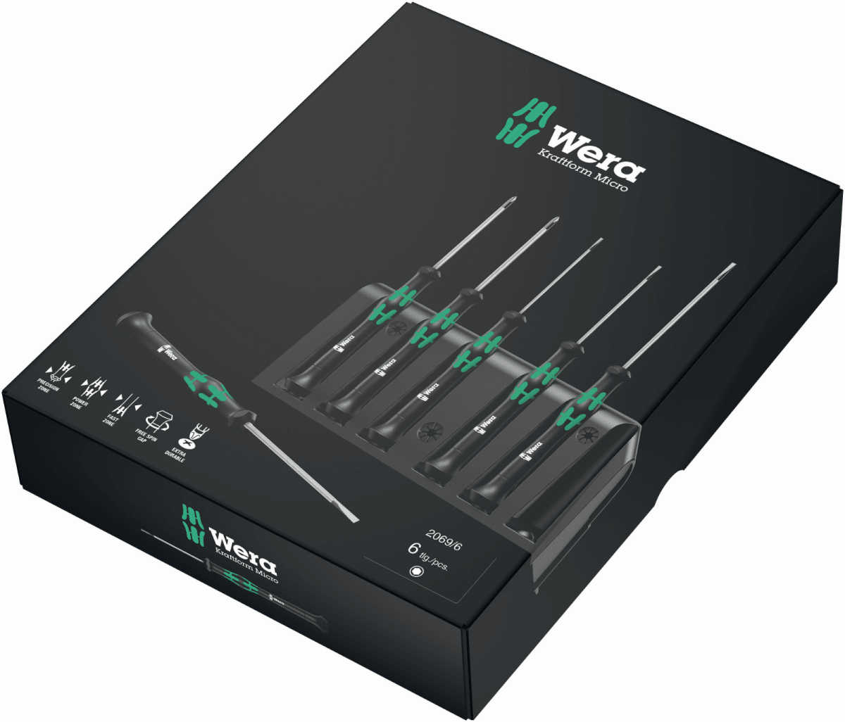 Wera 2069/6 Kraftform Micro Precision Nut Driver Set 6 Pieces 05118158001 - Mr. Tools