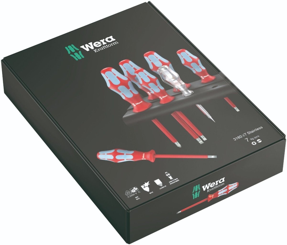 Wera 3165 i/6 VDE Stainless Steel Screwdriver Set With Rack 6 Pieces 05022745001 - Mr. Tools