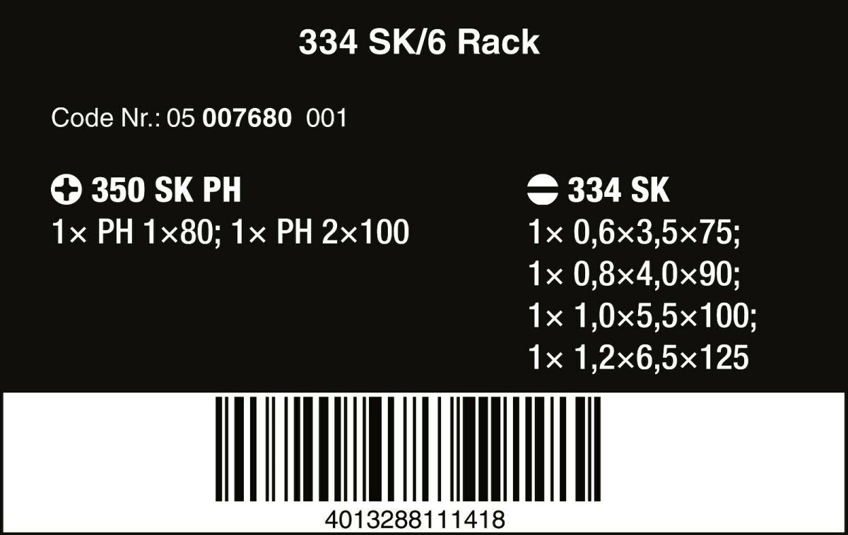 Wera 334 SK/6 Kraftform Plus Lasertip Screwdriver Set 05007680001 - Mr. Tools