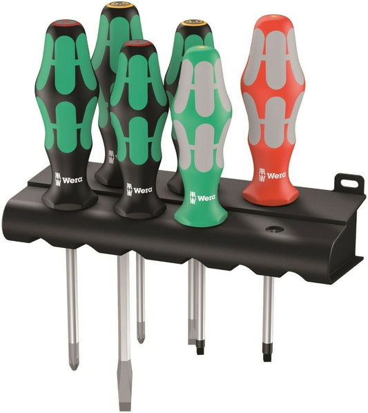 Wera 334/368/6 Screwdriver Set With Rack 05347778001 - Mr. Tools