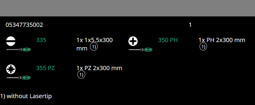 Wera 335/350/355/3 Kraftform Plus Screwdriver Set 300 mm Long 05347735002 - Mr. Tools