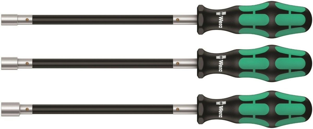 Wera 391/3 Kraftform Plus Flexible Nut Driver Set 3 Piece Metric 05135311001 - Mr. Tools