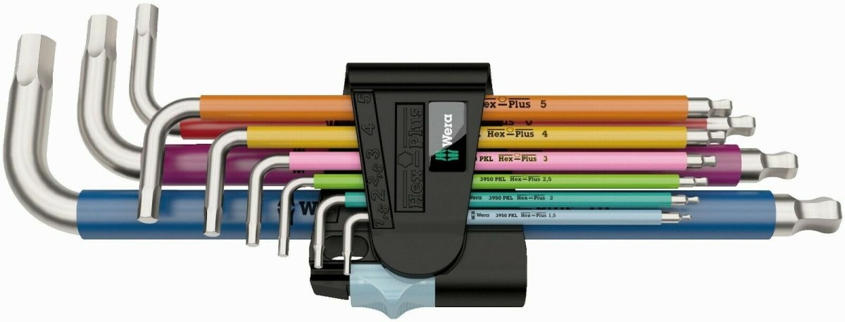 Wera 3950/9 Multicolor Stainless Steel L - Key Set Metric 05022669001 - Mr. Tools