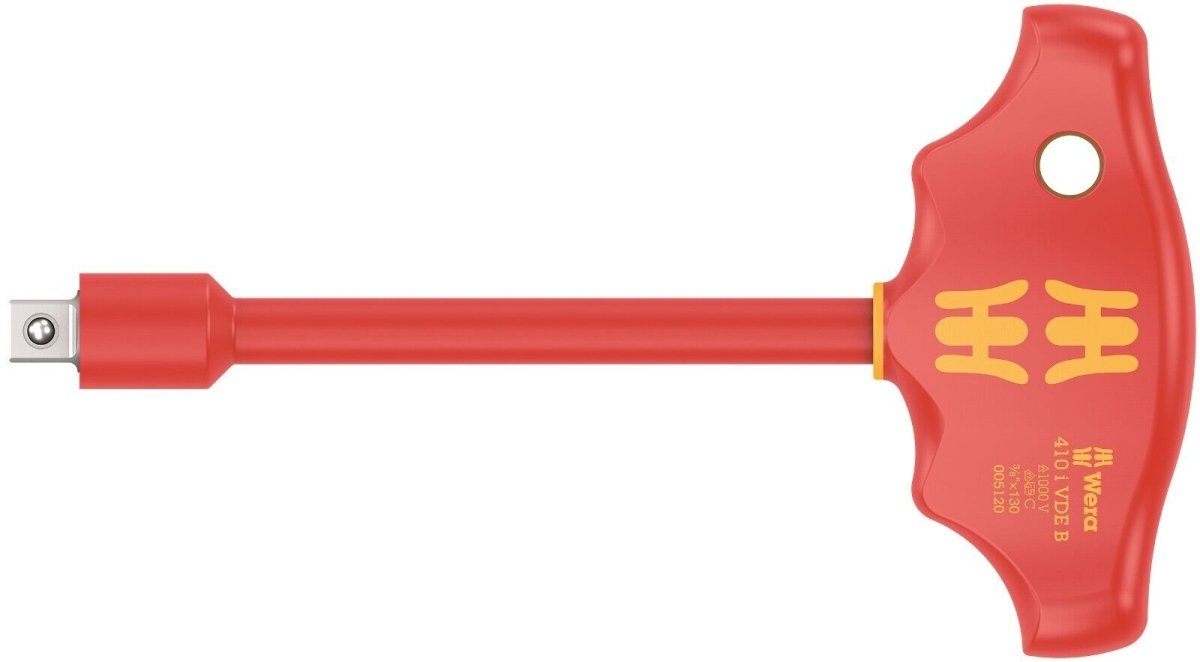 Wera 410 i VDE Insulated T - Handle Screwdriver With Adaptor 05005120001 - Mr. Tools