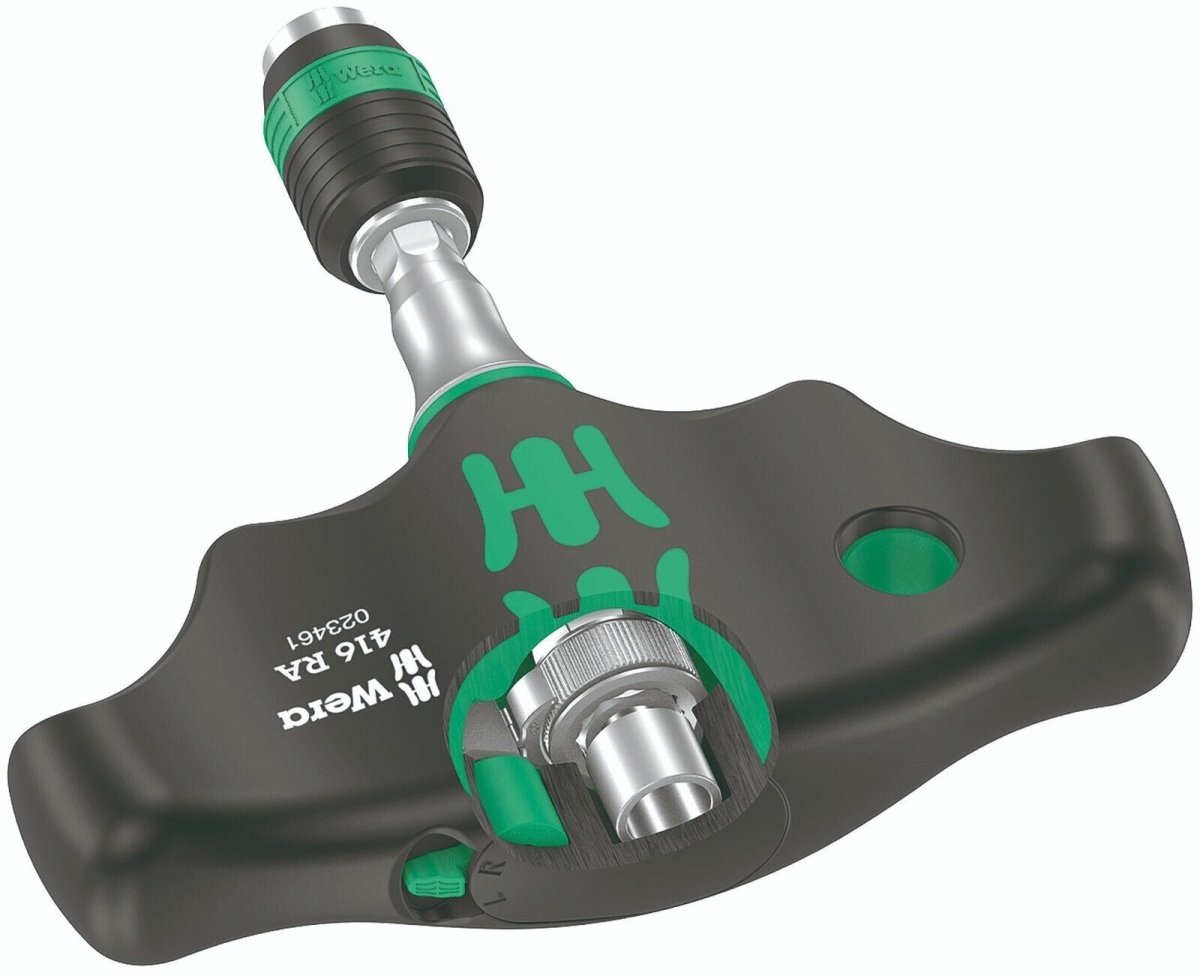 Wera 416 RA Ratcheting T - Handle Screwdriver With Rapidaptor 05023461001 - Mr. Tools