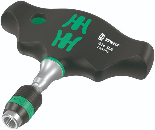 Wera 416 RA Ratcheting T - Handle Screwdriver With Rapidaptor 05023461001 - Mr. Tools