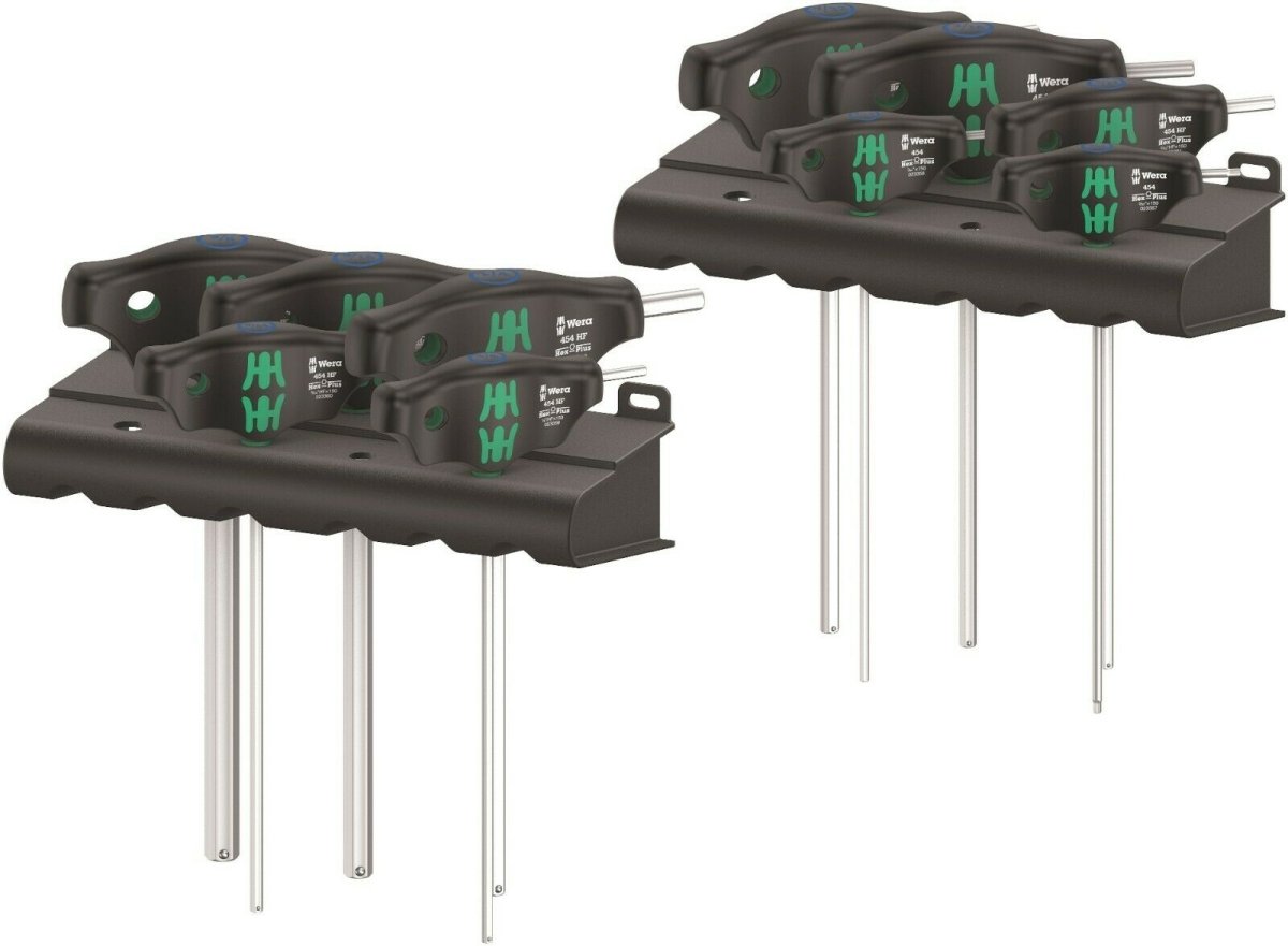 Wera 454/10 HF Set 1 Hex Plus T - Handle Screwdriver Set With Rack SAE 05023451001 - Mr. Tools