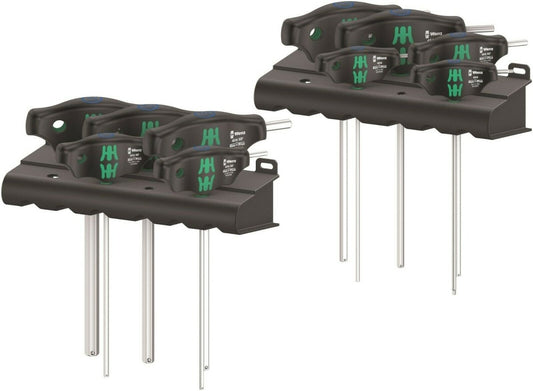 Wera 454/10 HF Set 1 Hex Plus T - Handle Screwdriver Set With Rack SAE 05023451001 - Mr. Tools
