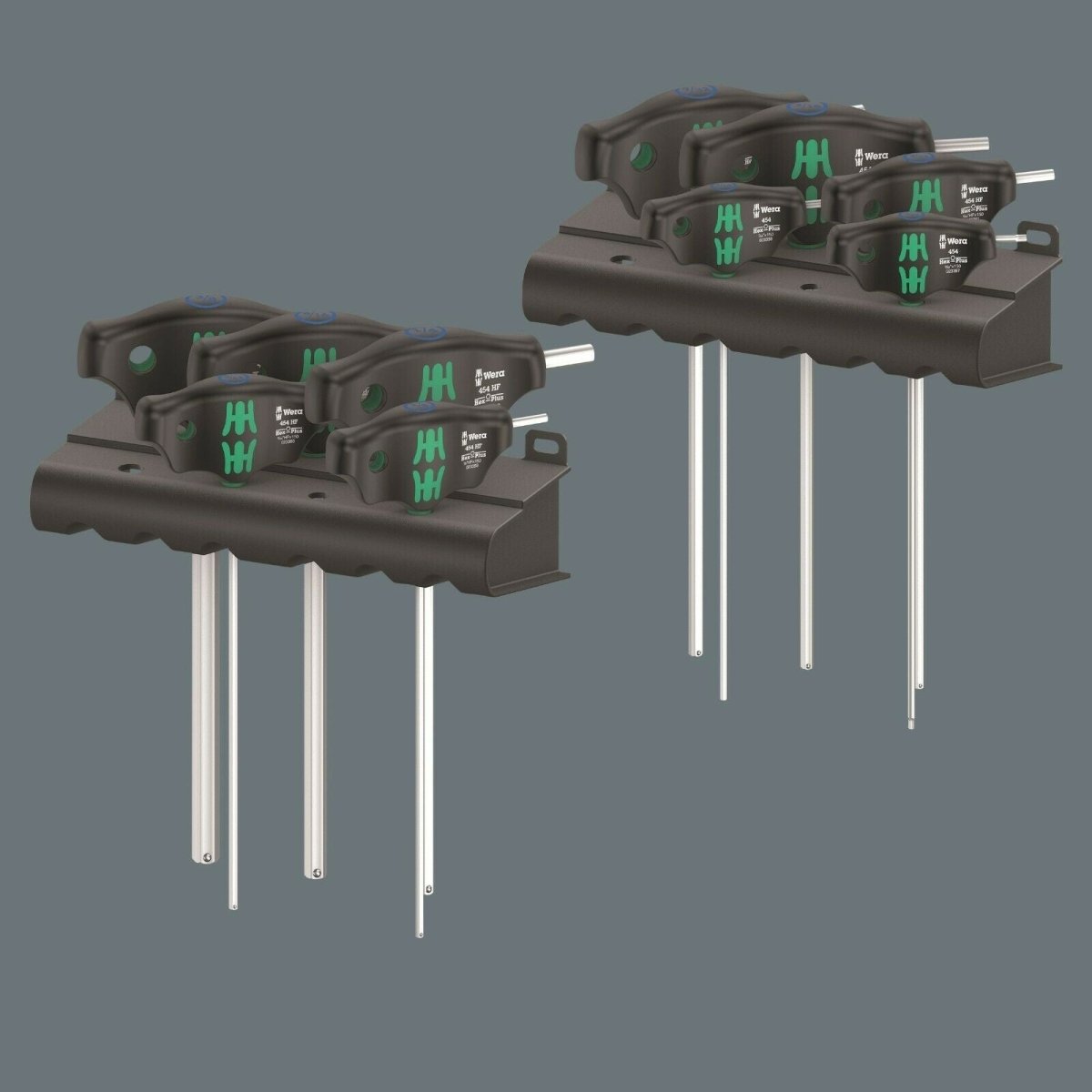 Wera 454/10 HF Set 1 Hex Plus T - Handle Screwdriver Set With Rack SAE 05023451001 - Mr. Tools