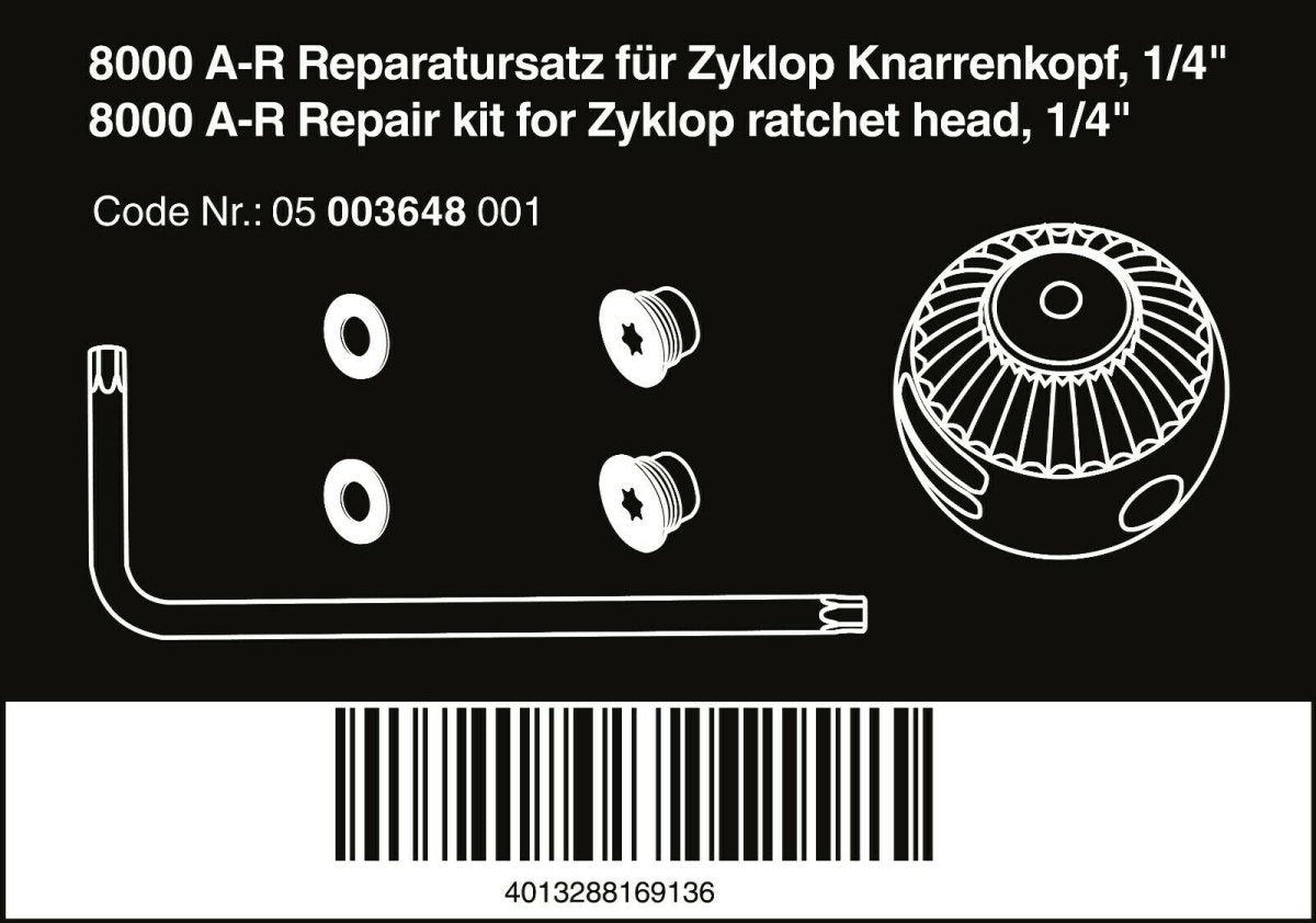 Wera 8000 A - R Zyklop Socket Wrench Repair Kit 1/4" 05003648001 - Mr. Tools