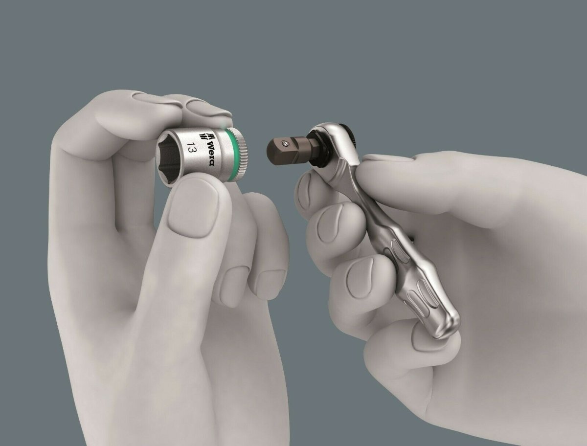 Wera 8001 A Zyklop Mini 1 Bit Ratchet Socket Wrench 1/4" Drive 05073230001 - Mr. Tools