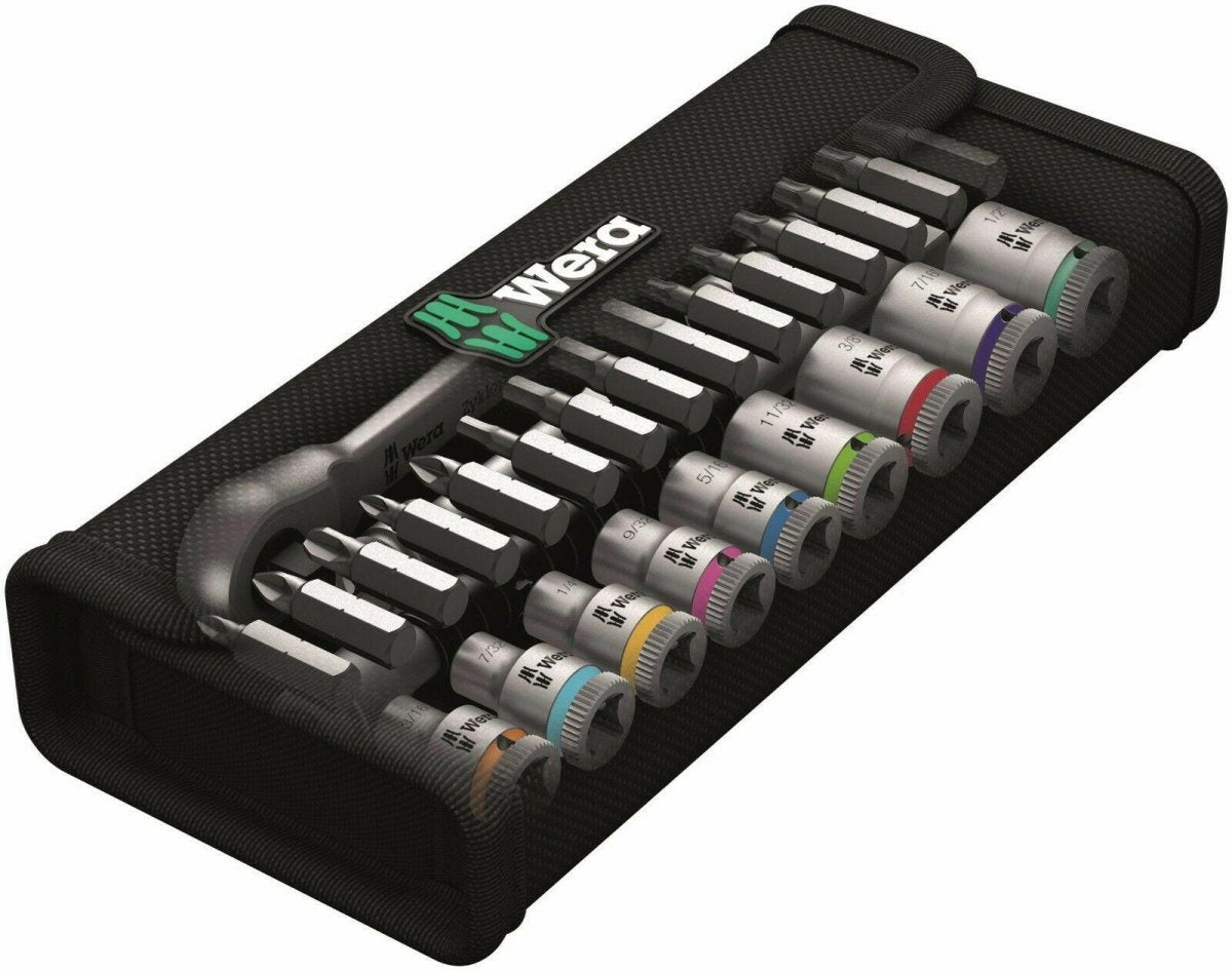 Wera 8100 SA 11 Zyklop Metal Switch Socket Wrench Set 1/4" Drive SAE 05004021001 - Mr. Tools