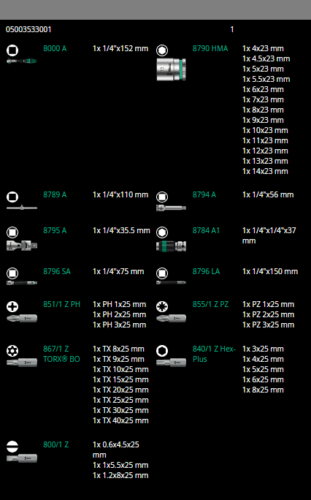 Wera 8100 SA 2 Zyklop Socket Wrench Set 1/4" Drive Metric 42 Pieces 05003533001 - Mr. Tools