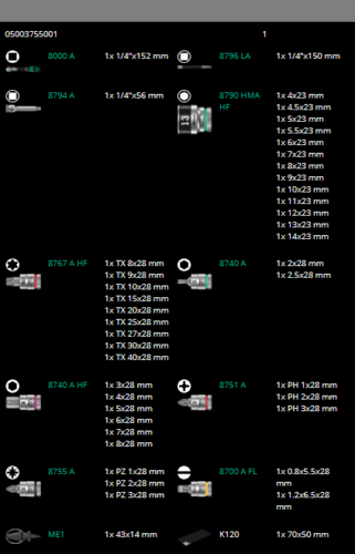 Wera 8100 SA All In Zyklop Speed Ratchet Set HF 1/4" Drive Metric 05003755001 - Mr. Tools
