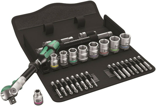 Wera 8100 SB 6 Zyklop Speed Ratchet Set 3/8" Drive Metric 29 Piece 05004046001 - Mr. Tools