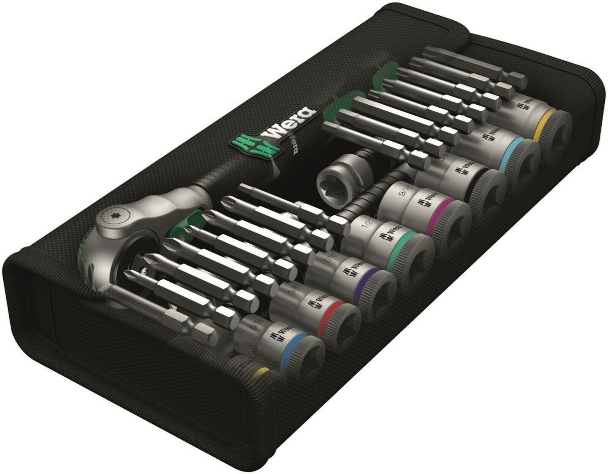 Wera 8100 SB 9 Zyklop Speed Ratchet Set 3/8" Drive SAE 28 Piece 05004049001 - Mr. Tools