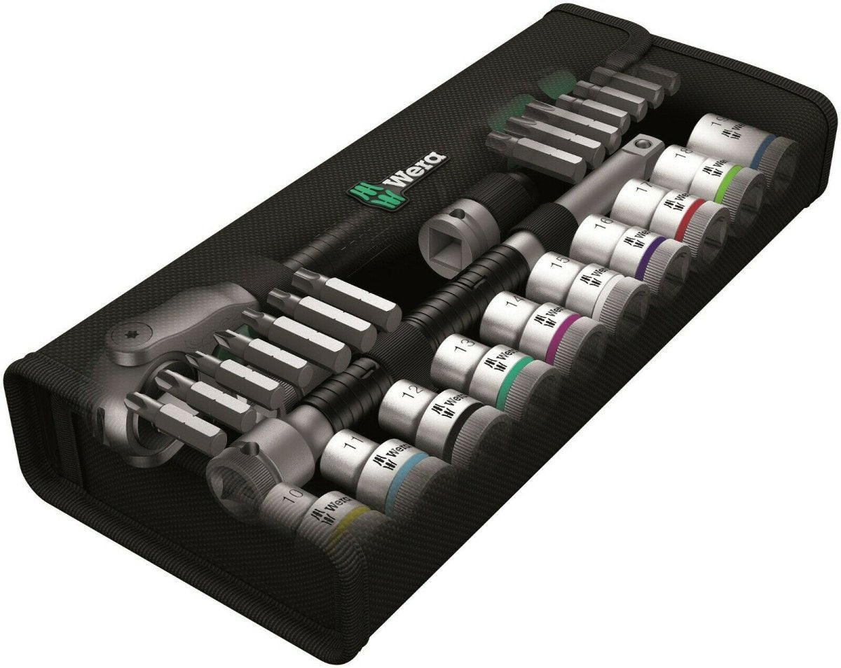 Wera 8100 SC 6 Zyklop Speed Ratchet Set 1/2" Drive Metric 28 Piece 05004076001 - Mr. Tools