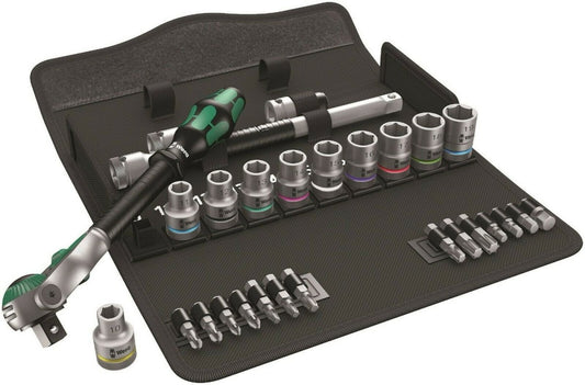 Wera 8100 SC 6 Zyklop Speed Ratchet Set 1/2" Drive Metric 28 Piece 05004076001 - Mr. Tools
