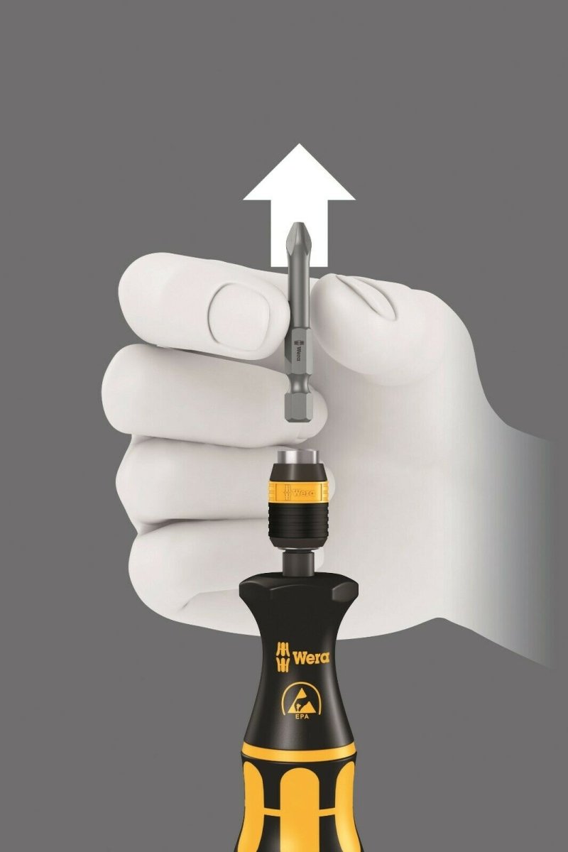 Wera 813 R ESD Kraftform Kompakt Screwdriver With Rapidaptor Chuck 05051273001 - Mr. Tools