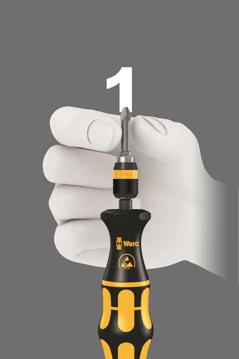 Wera 813 R ESD Kraftform Kompakt Screwdriver With Rapidaptor Chuck 05051273001 - Mr. Tools