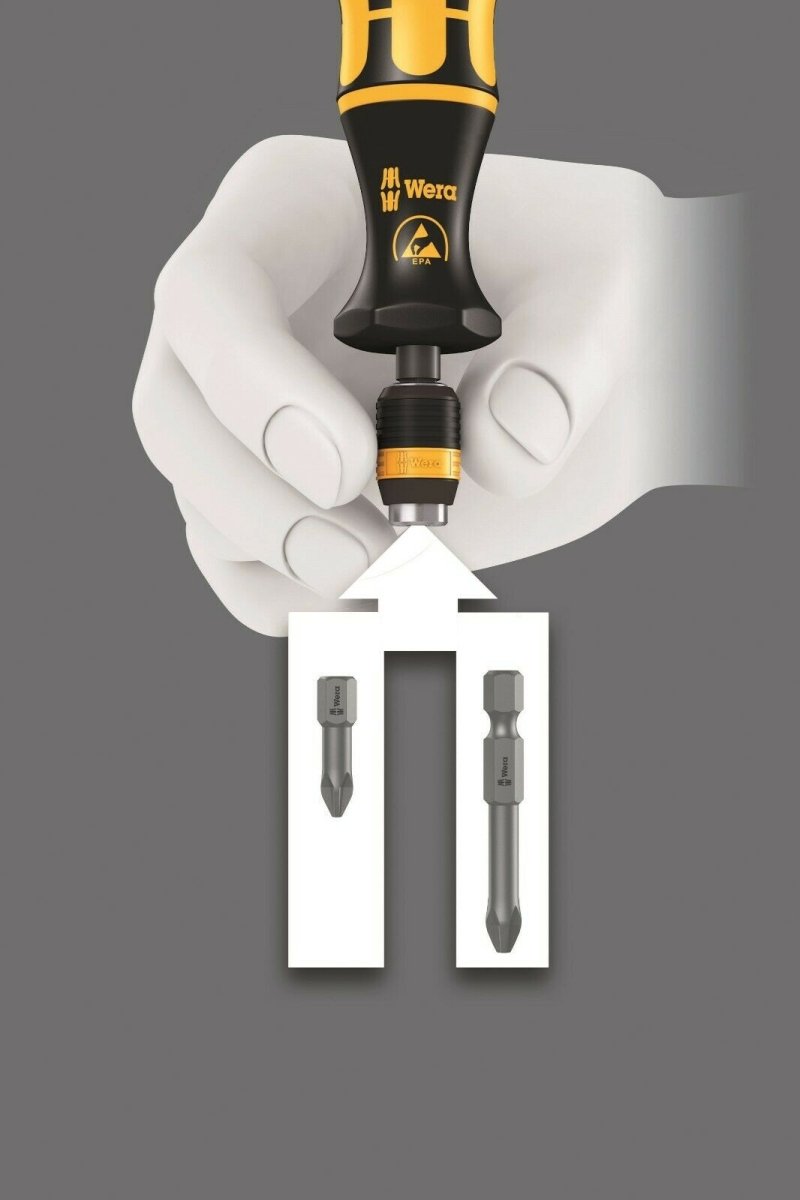 Wera 813 R ESD Kraftform Kompakt Screwdriver With Rapidaptor Chuck 05051273001 - Mr. Tools