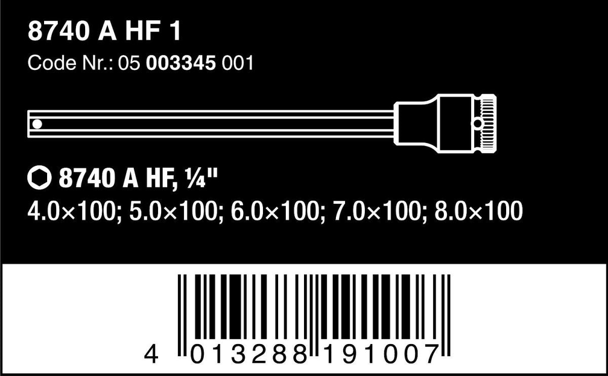Wera 8740 A HexPlus HF 1 Zyklop Socket Set 1/4" Drive 5 Piece 05003345001 - Mr. Tools