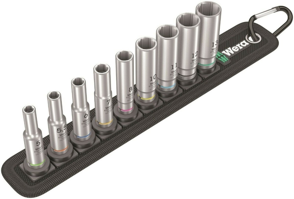 Wera 8790 HMA Belt A Deep 1 Socket Set 1/4" Drive Metric 9 Pieces 05004525001 - Mr. Tools