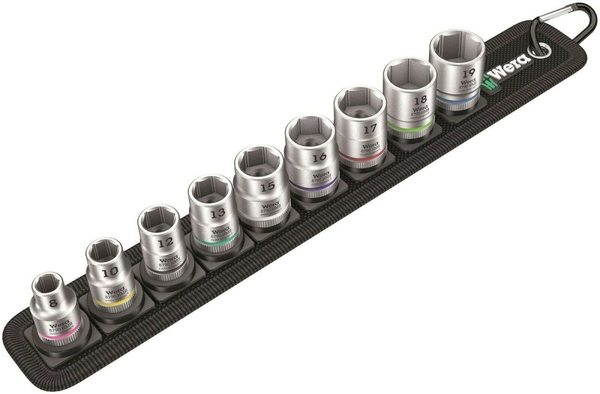 Wera 8790 HMB Belt B 4 Socket Set 3/8" Drive Metric 9 Pieces 05003973001 - Mr. Tools