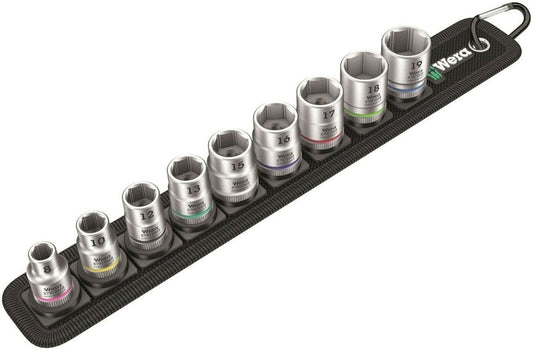 Wera 8790 HMB Belt B 4 Socket Set 3/8" Drive Metric 9 Pieces 05003973001 - Mr. Tools