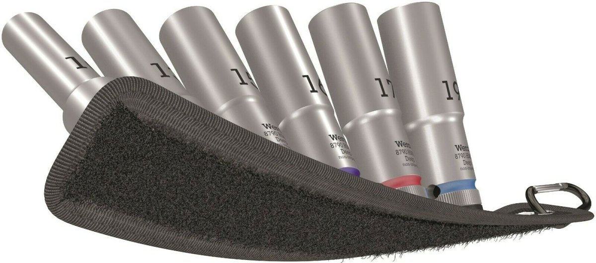 Wera 8790 HMC Belt C Deep 1 Socket Set 1/2" Drive Metric 6 Pieces 05004565001 - Mr. Tools