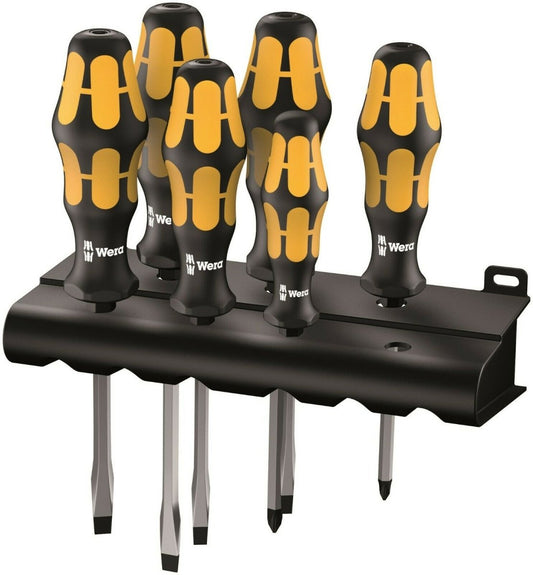 Wera 932/ S/6 Kraftform Chiseldriver Screwdriver Set With Rack 05018283001 - Mr. Tools