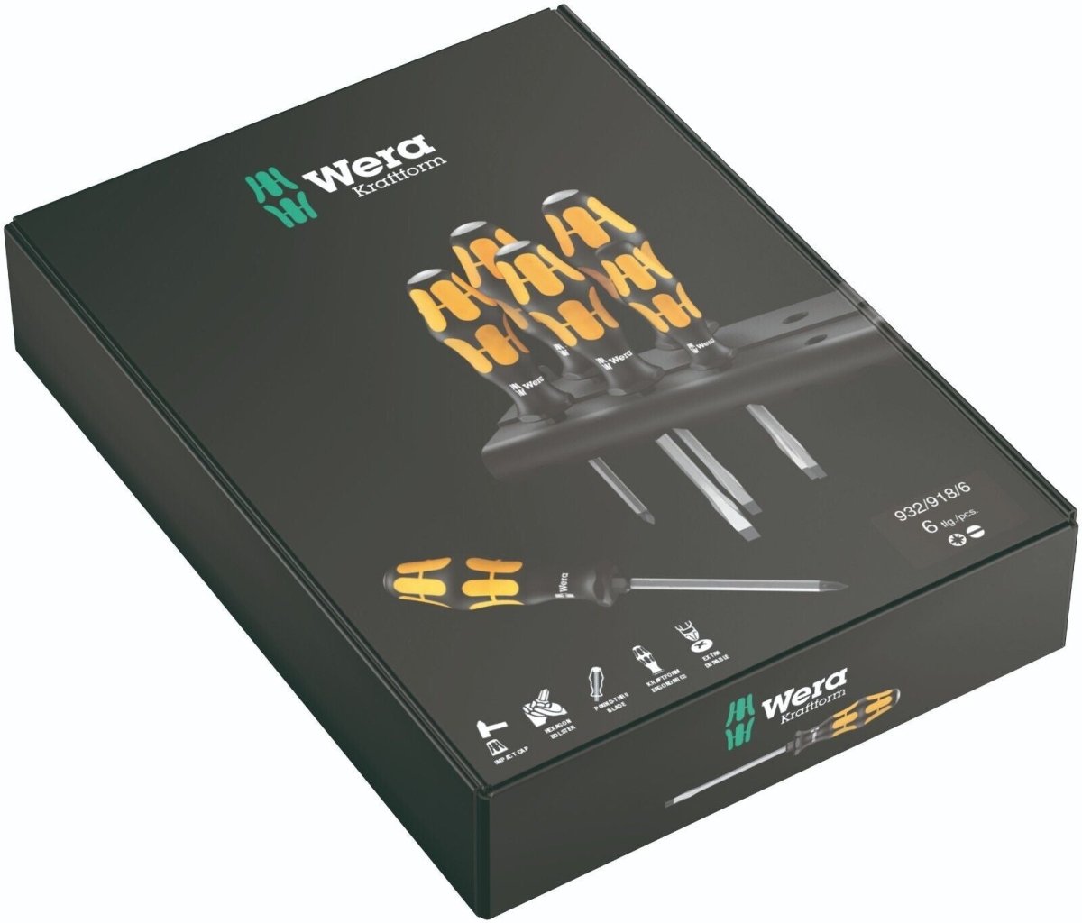 Wera 932/918/6 Kraftform Chiseldriver Screwdriver Set With Rack 05018287001 - Mr. Tools