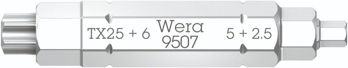 Wera 9507 4 in 1 Bit 2 SB Hex Screwdriver Bit 2.5, 5, 6 mm & TX 25 05073202001 - Mr. Tools
