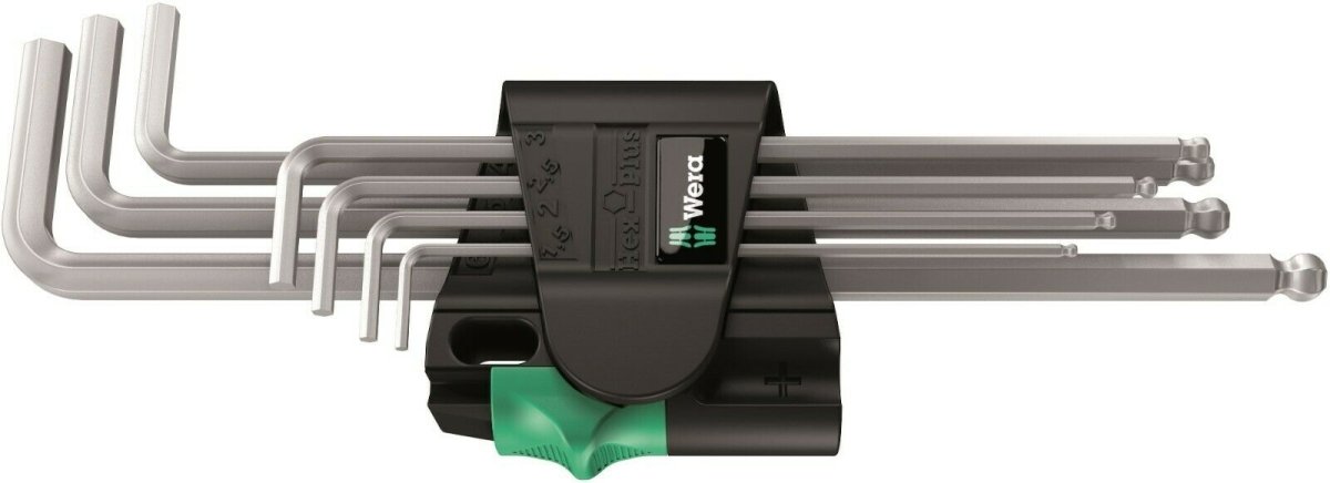 Wera 950/7 Hex - Plus Magnet 1 L - Key Set Chrome Plated Metric 7 Pieces 05022101001 - Mr. Tools