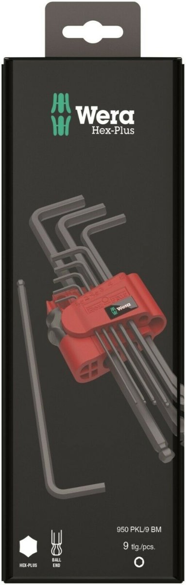 Wera 950/9 Hex - Plus 6 SB L - Key Set Metric 9 Pieces 05073596001 - Mr. Tools
