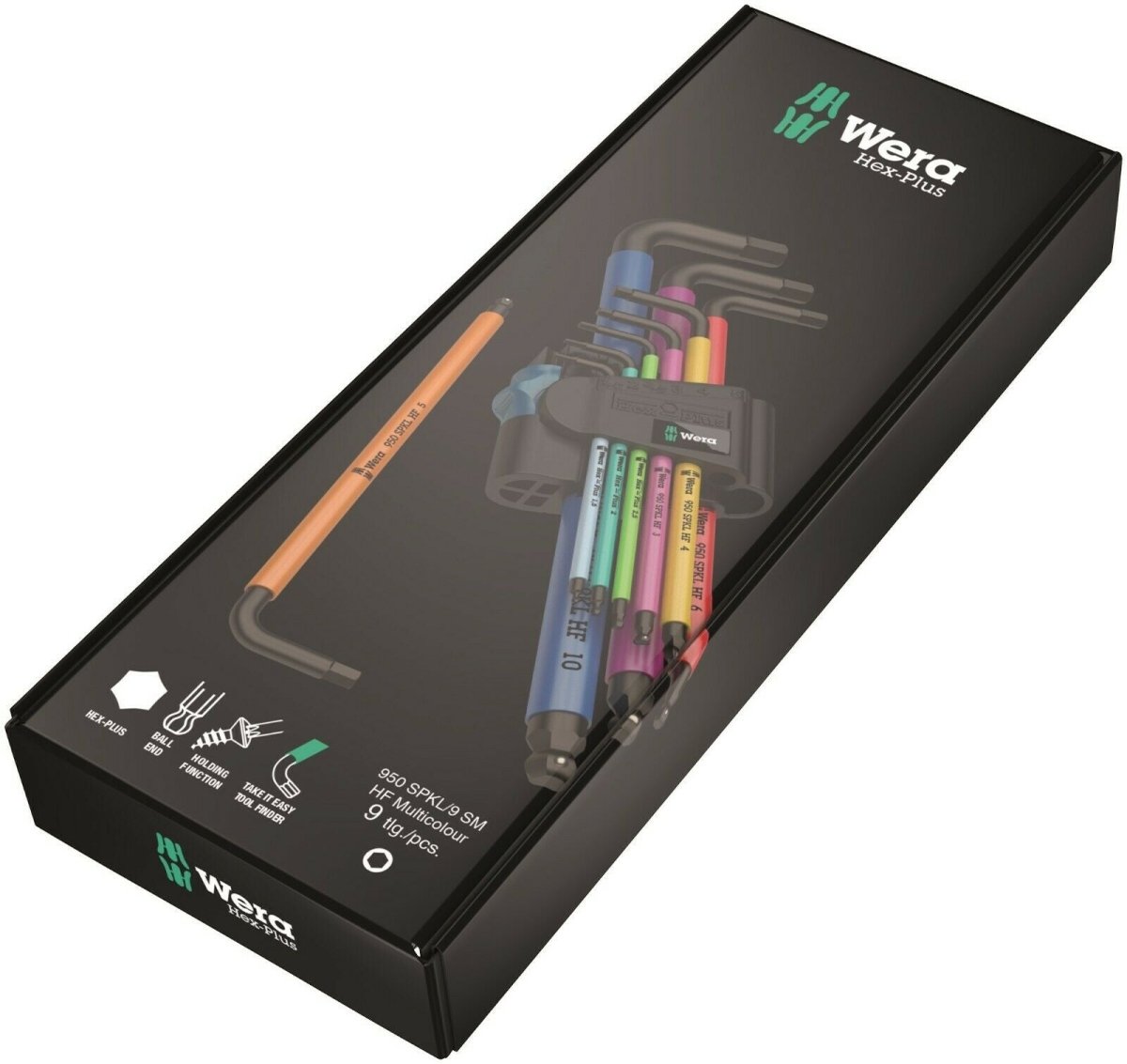 Wera 950/9 HF 1 Hex - Plus Multicolor L - Key Set Metric 9 Pieces 05022210001 - Mr. Tools